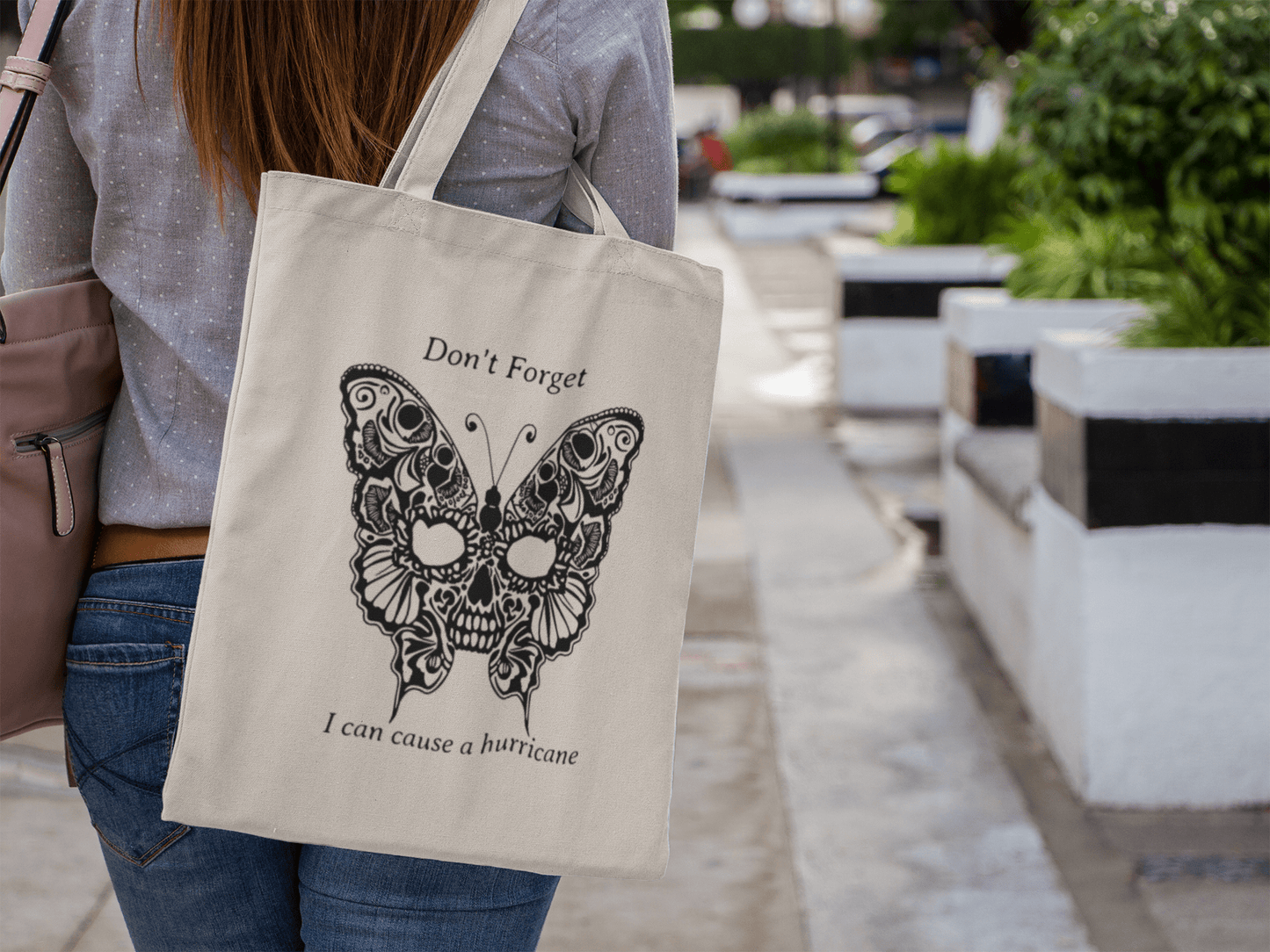 Angry Butterfly -- Recycled Tote Bag