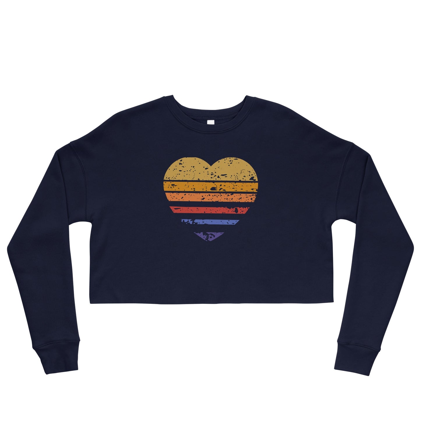 Retro Heart Cropped Sweatshirt- Raw Hem