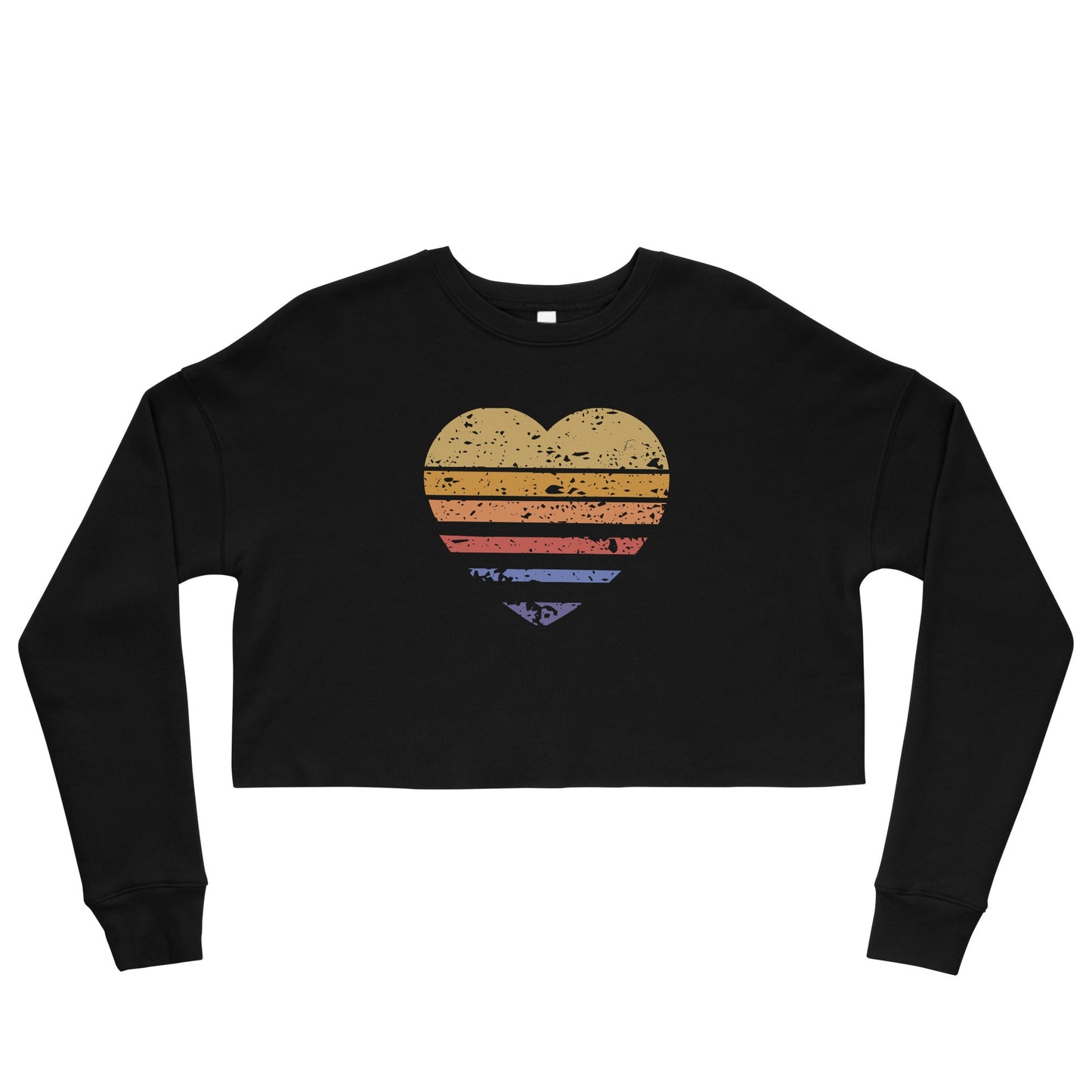 Retro Heart Cropped Sweatshirt- Raw Hem